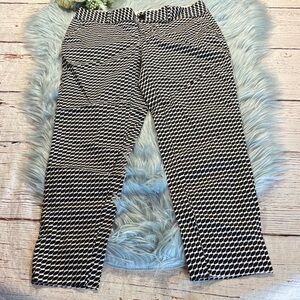 Banana Republic Hampton Black White Pattern Pants sz 0